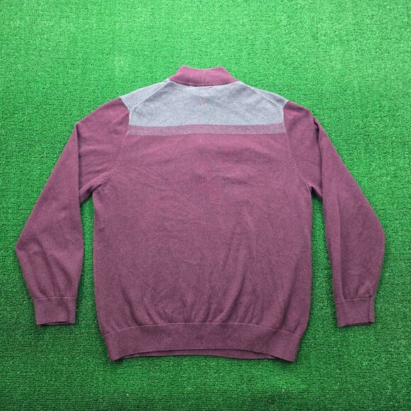 Greg Norman Sweater Mens Large Maroon Pullover 1/4 Zip Golf Preppy Casual - Picture 7 of 7